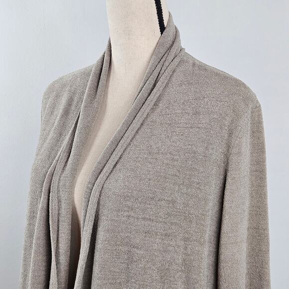 Barefoot Dreams Open Front Cardigan Sweater Long Neutral Taupe | Women's Medium - Picture 14 of 16